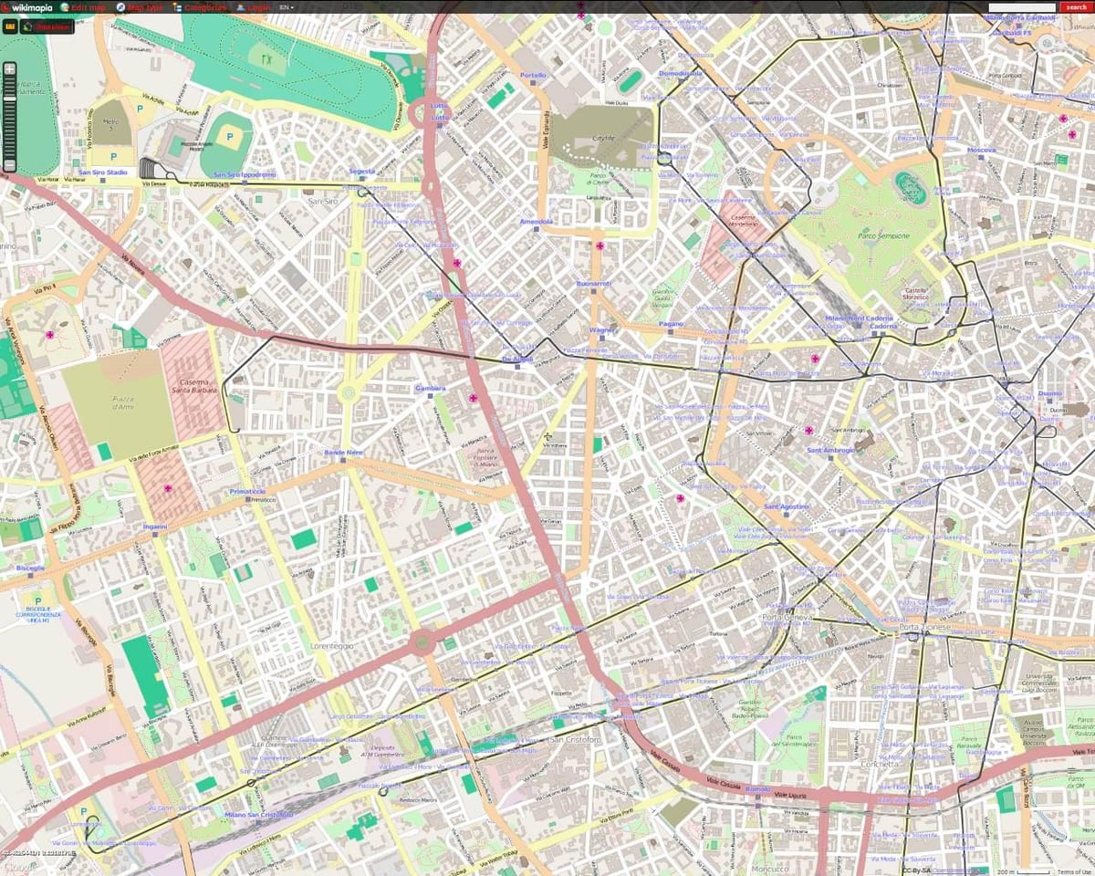 San-Şərh, Milan xəritəsi