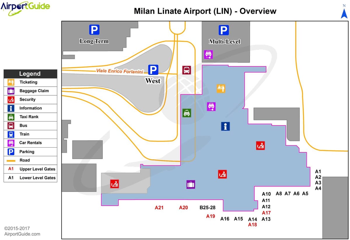 Milan Линате xəritə