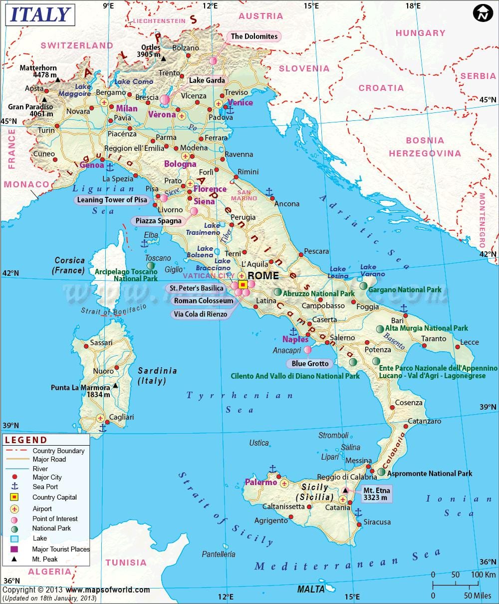 kart Milan və ətrafı üçün