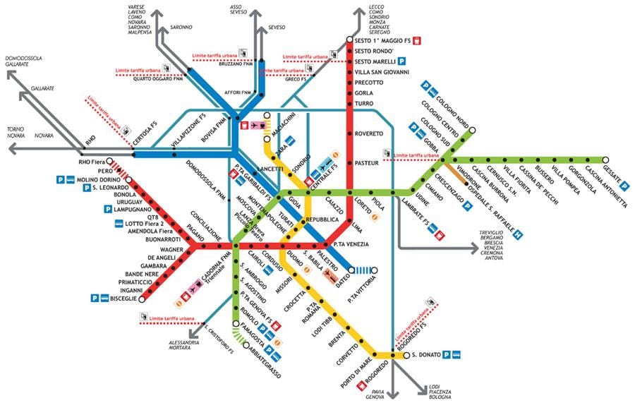 Milan metro xəritəsi 