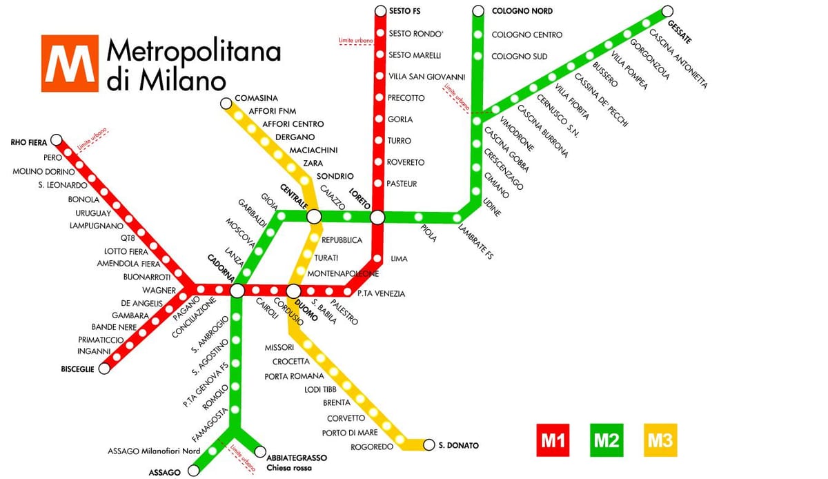 metro xəritəsi Milana