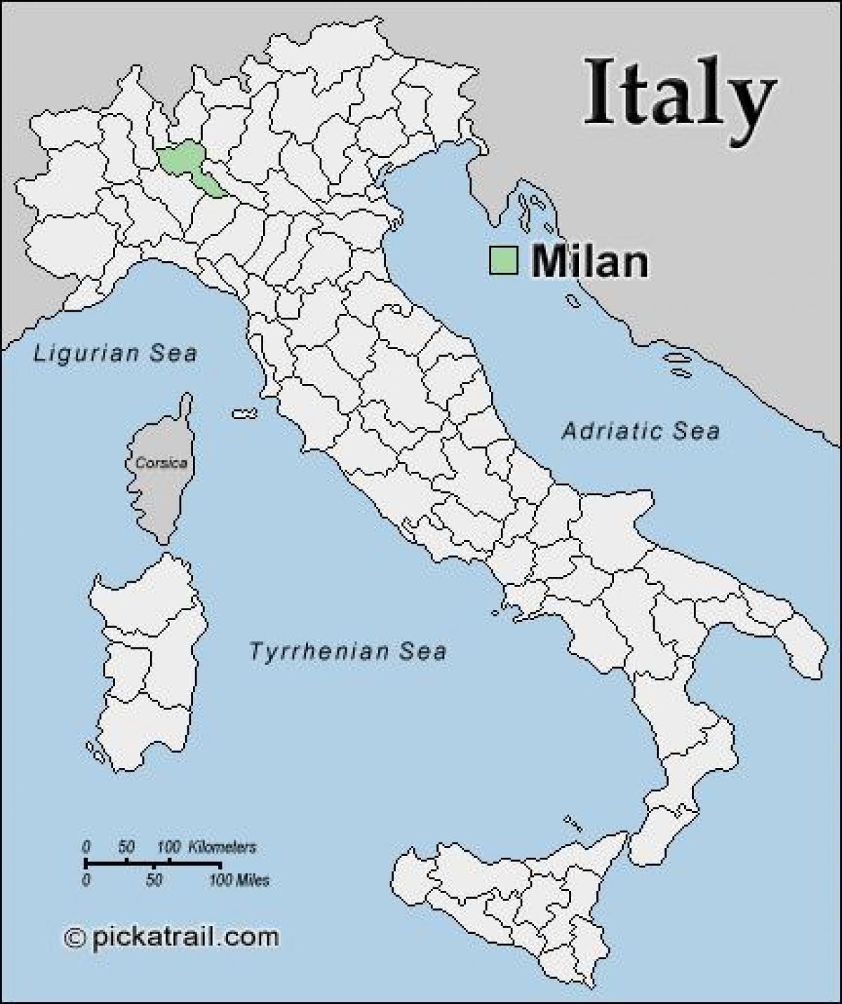 kart Milan Avropanın xəritəsi