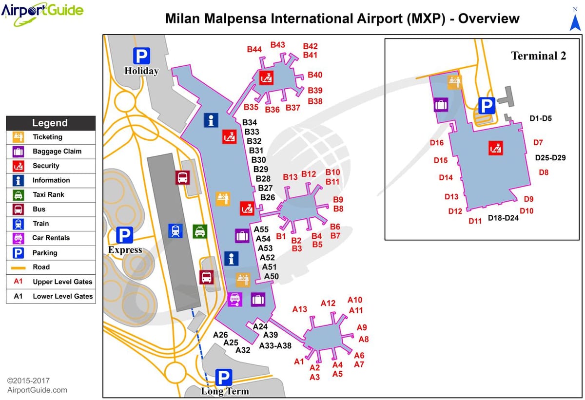 hava Milan Мальпенса xəritə