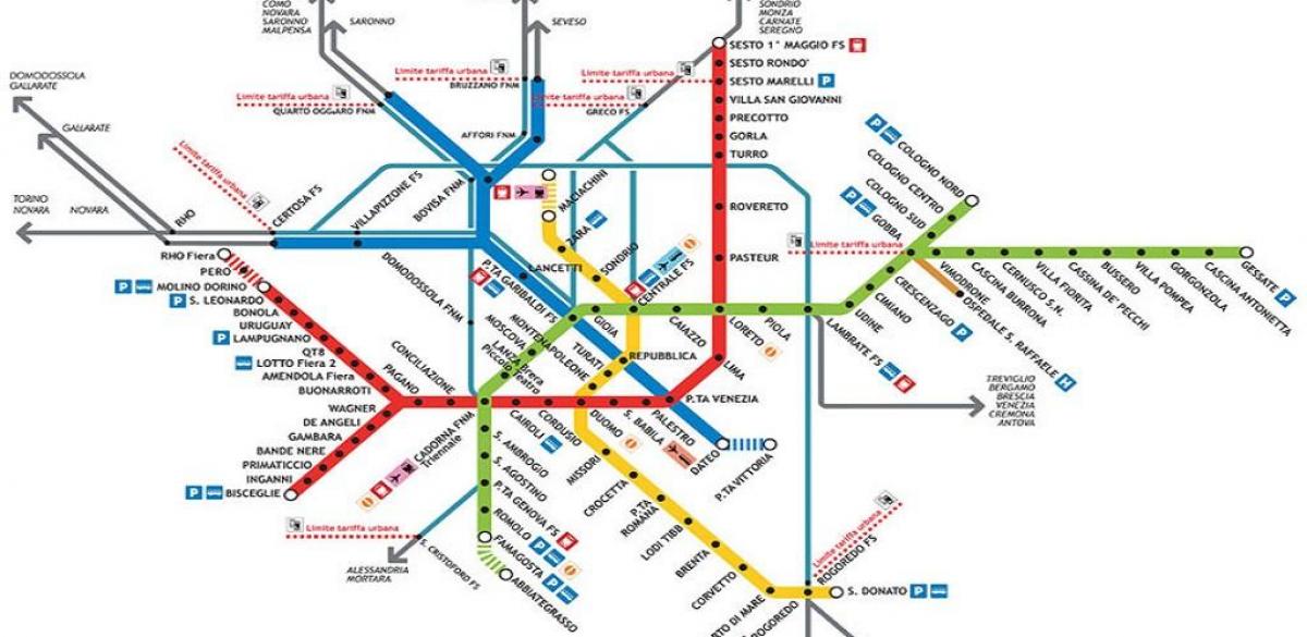metro xəritəsi Milana