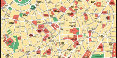 Milan, İtaliya, şəhərin Xəritəsi