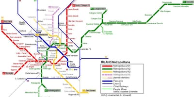 Sxemi və metro Milan 2016