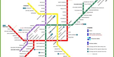 Metro Milano xəritə