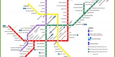 Metro Milano xəritə 