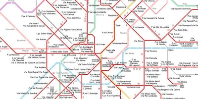 Metro xəritəsi Milan, İtaliya