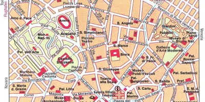 Milan, İtaliya turist xəritəsi
